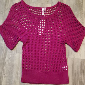 Dolled Up Pink Loose Knit Sheer Sweater